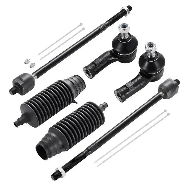 Alt view image 3 of 7 - 6-PC Tie Rod Ends Kits Compatible with Ford Focus 2008,2xInner tie rod EV80632,2xOuter tie rod ES800304 ES800305,2xdust cover