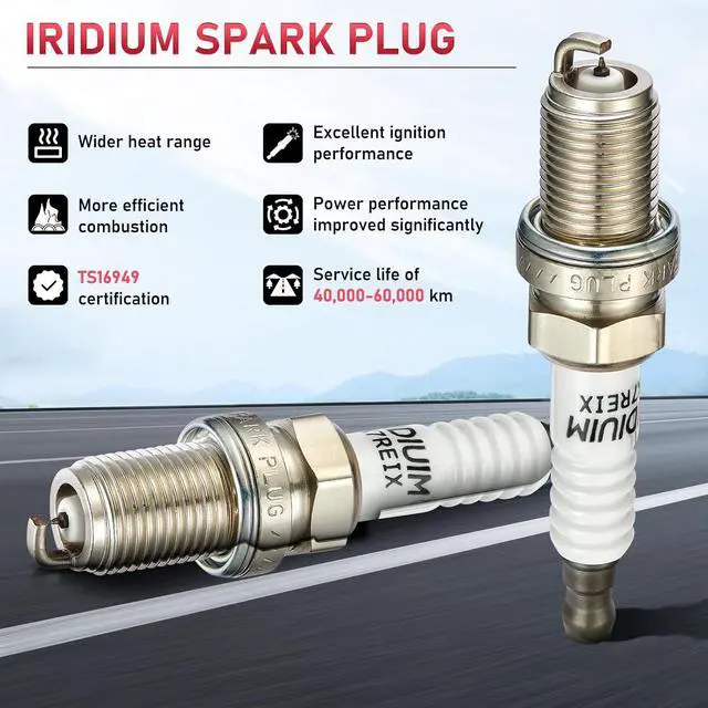 Alt view image 6 of 7 - BKR7EIX Iridium Spark Plugs 4 Pack Compatible with Honda Civic VW Passat Golf Jetta Scirocco 1.6L 1.8L 2.0L L4 Engine Replacement for 2551 SP1011 9770 2667 Spark Plug