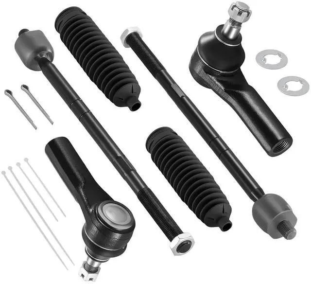 Main image of 6-PC Tie Rod Ends Kits Compatible with Ford Escape 2005-2009,2xInner tie rod EV800366,2xOuter tie rod ES3631,2xdust cover