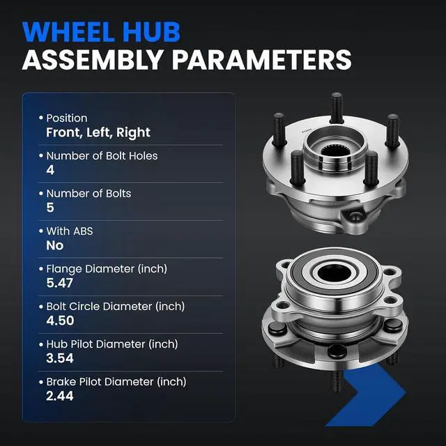 Alt view image 4 of 7 - 513257 Front Wheel Bearing and Hub Assembly Compatible with Lexus HS250h 2010-2012 2.4L, Compatible with Toyota RAV4 2006-2008 2.4L, 2009-2012 2.5L L4, 1 PCS