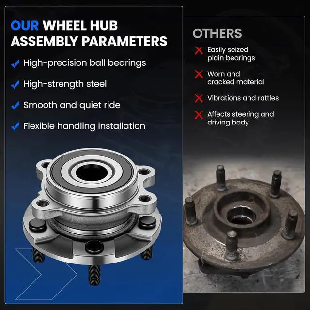 Alt view image 6 of 7 - 513257 Front Wheel Bearing and Hub Assembly Compatible with Lexus HS250h 2010-2012 2.4L, Compatible with Toyota RAV4 2006-2008 2.4L, 2009-2012 2.5L L4, 1 PCS