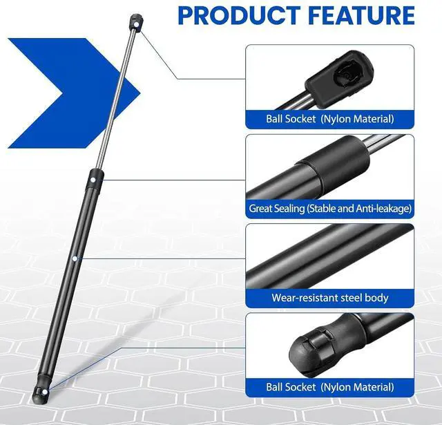 Alt view image 4 of 7 - 24" Gas Strut Shock,30Lbs/133N Lift Support,Shocks Prop Lift Gas Spring Shocks Prop Lift for Tonneau Cover Truck Pickup Bed RV Door Replacement Sturt SE244P30EZ10, 2-Piece Set (SE24OTHER30)