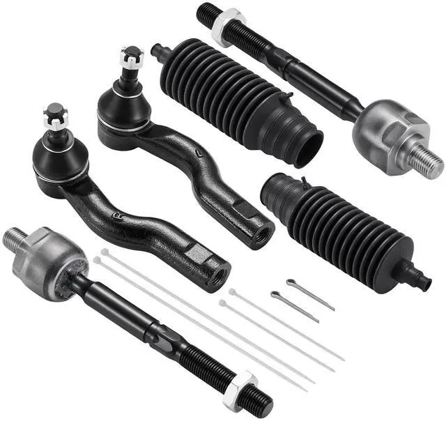 Main image of 6-PC Tie Rod Ends Kits Compatible with Ford Fusion 2010-2012,2xInner tie rod EV800774,1xOuter tie rod ES800798,1xOuter tie rod ES800797,2xdust cover