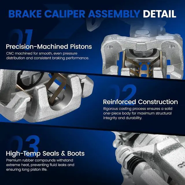 Alt view image 4 of 7 - Rear Brake Caliper Assembly Replaces for 19-B2678 19-B2679, Compatible with Acura EL 2001-2005 1.7L, for RSX 2002-2006 2.0L, Compatible with Honda Civic 2002-2005 1.7L 2.0L L4, GAS