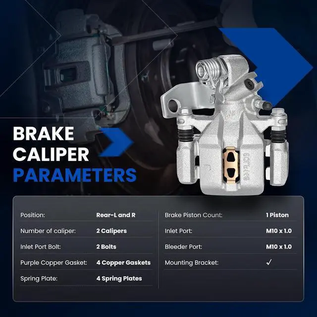 Alt view image 5 of 7 - Rear Brake Caliper Assembly Replaces for 19-B2678 19-B2679, Compatible with Acura EL 2001-2005 1.7L, for RSX 2002-2006 2.0L, Compatible with Honda Civic 2002-2005 1.7L 2.0L L4, GAS