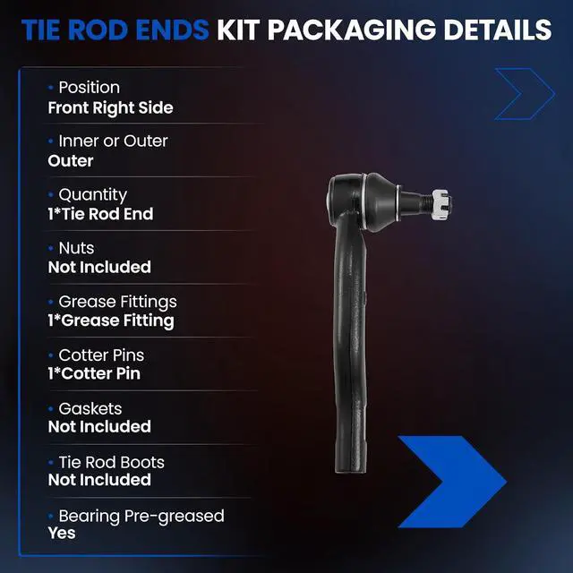 Alt view image 3 of 7 - 1PCS ES800108 Front Outer Tie Rod End Compatible with Nissan 2005-2012 Pathfinder, 2005-2015 Xterra,2005-2019 Frontier,48640EA025