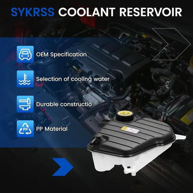 Alt view image 5 of 7 - C2D36671 Engine Coolant Reservoir Tank for Jaguar XJ 2010-2018 | Fits Jaguar XJ 2010-2018 3.0L/5.0L; OE C2D61179/AW93-8A080-AD; 2.17L, 29PSI cap, with sensor; Direct replacement