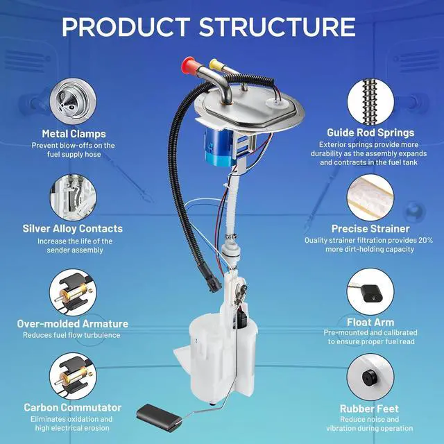 Alt view image 2 of 7 - E2344M Fuel Pump Module Assembly Compatible with Ford | for F-250 Super Duty & F-350 Super Duty 2005-2007 V10 6.8L/ V8 5.4L, Replaces 6C3Z9H307AA, 5C3Z9H307AE