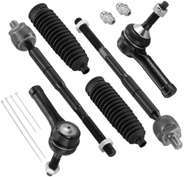 Main image of 6-PC Tie Rod Ends Kits Compatible with Ford Flex 2009-2016,2xInner tie rod EV800776,2xOuter tie rod ES800222,2xdust cover