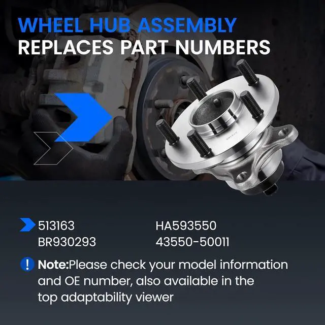 Alt view image 5 of 7 - 513163 Front Wheel Bearing and Hub Assembly Compatible with Lexus LS430 2001-2006 4.3L V8 Gas, 1PCS