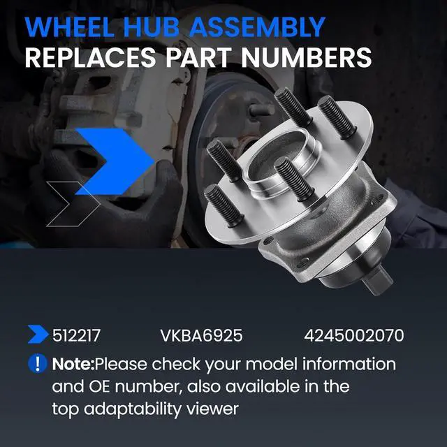 Alt view image 5 of 7 - 512217 Rear Wheel Bearing Hub Assembly Fits for FWD Models, 2PCS | Compatible with Pontiac Vibe 2003-2008 1.8L, Compatible with Toyota Corolla Matrix 03-08 1.8L, for Prius 04-09 1.5L