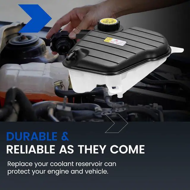Alt view image 7 of 7 - C2D36671 Engine Coolant Reservoir Tank for Jaguar XJ 2010-2018 | Fits Jaguar XJ 2010-2018 3.0L/5.0L; OE C2D61179/AW93-8A080-AD; 2.17L, 29PSI cap, with sensor; Direct replacement