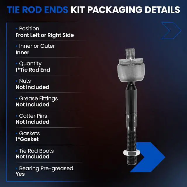 Alt view image 3 of 7 - 1PCS EV800444 Front Inner Tie Rod End Compatible with Toyota 2001-2007 Sequoia, 2000-2006 Tundra,4550309120 4550309240