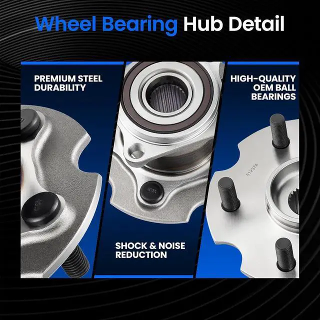 Alt view image 2 of 7 - 512374 Rear Wheel Bearing and Hub Assembly Compatible with Lexus 2015-2017 NX200t, 2018-2021 NX300, 2015-2021 NX300h, Compatible with Toyota 2006-2018 RAV4, 5-Lug with ABS 2PCS