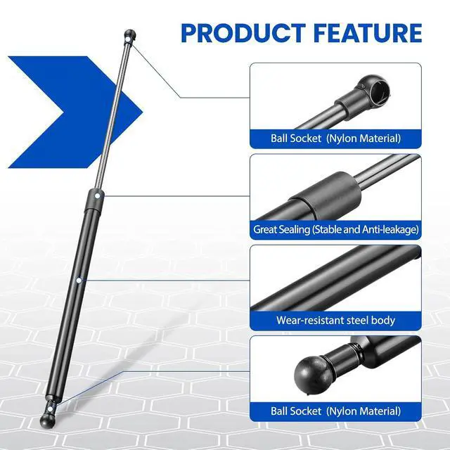 Alt view image 4 of 7 - ST270M100 27" Gas Strut,100Lbs/445N Lift Support,27 inch Gas Spring Shocks Prop Lift for Trailer Hatch Door Truck Undercover Tonneau Cover Pick-up Bed Cover Boat Engine Cover, 2-Piece Set