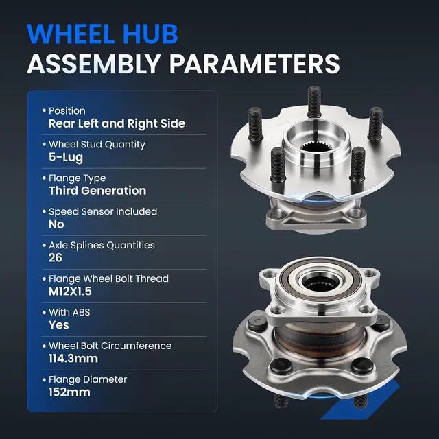 Alt view image 4 of 7 - 512374 Rear Wheel Bearing and Hub Assembly Compatible with Lexus 2015-2017 NX200t, 2018-2021 NX300, 2015-2021 NX300h, Compatible with Toyota 2006-2018 RAV4, 5-Lug with ABS 2PCS