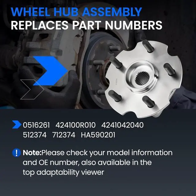 Alt view image 5 of 7 - 512374 Rear Wheel Bearing and Hub Assembly Compatible with Lexus 2015-2017 NX200t, 2018-2021 NX300, 2015-2021 NX300h, Compatible with Toyota 2006-2018 RAV4, 5-Lug with ABS 2PCS