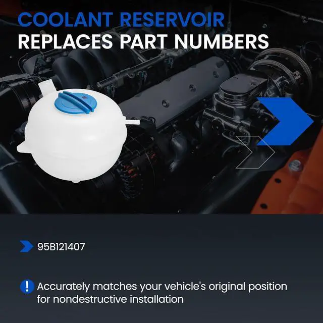 Alt view image 3 of 7 - 95B121407 Engine Coolant Reservoir Tank for Porsche Macan 2015-2018 | Fits Porsche Macan 2015-2018 3.0/3.6L; OE 95B-121-407; 1.7L, 20.3PSI cap, with sensor; Direct replacement