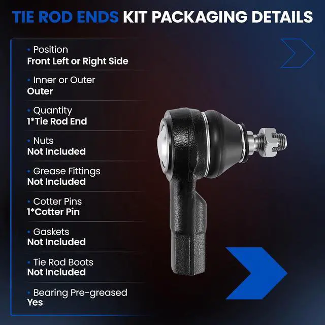 Alt view image 3 of 7 - 1PCS ES800471 Front Outer Tie Rod End Compatible with Mitsubishi 2008-2017 Lancer, 2011-2019 RVR, 2007-2020 Outlander PHEV Sport,4422A002 4422A018 4422A052