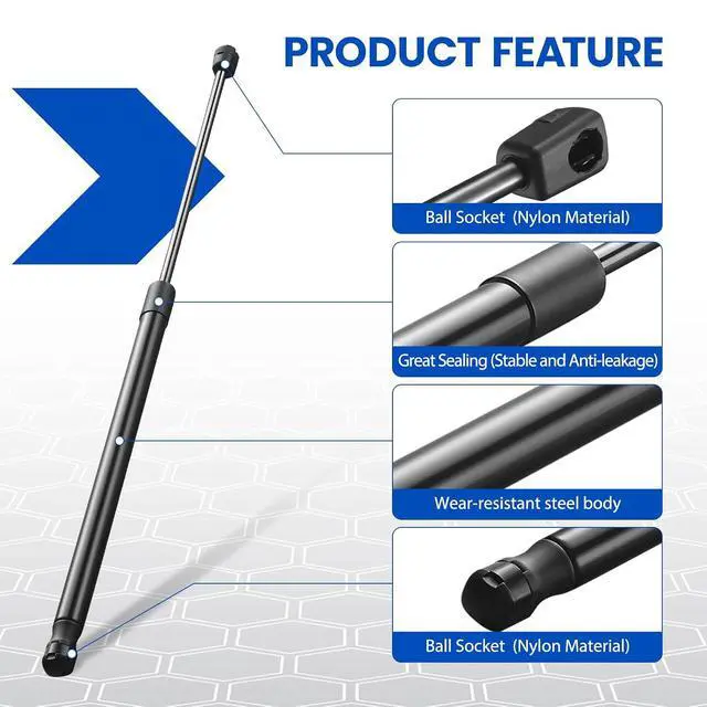 Alt view image 4 of 7 - 24" Gas Strut Shock,110Lbs/489N Lift Support,24 inch Gas Spring Shocks Prop Lift for Tonneau Cover Truck Pickup Bed RV Door Replacement Sturt SE244P110EZ10, 2-Piece Set (SE24OTHER110)