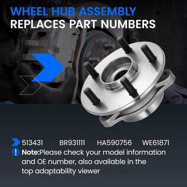 Alt view image 5 of 7 - 513431 Front Wheel Bearing and Hub Assembly Compatible with Lexus UX200 UX250h 2019-2022 2.0L L4, Compatible with Toyota C-HR 2018-2022 2.0L L4, 2 PCS
