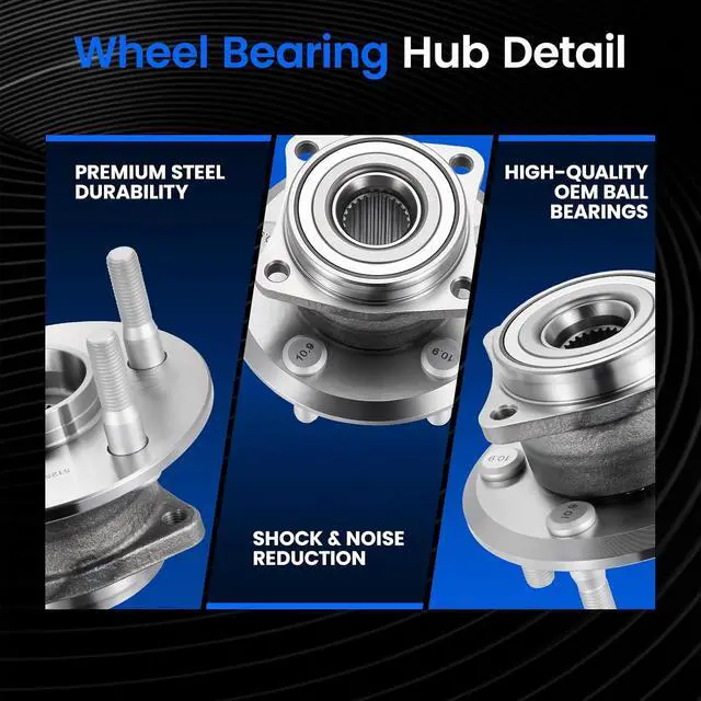 Alt view image 2 of 7 - 512512 Rear Wheel Bearing and Hub Assembly Fits for AWD Models, 2PCS | Compatible with Pontiac Vibe 2003-2006 1.8L L4, Compatible with Toyota Matrix 2003-2006 1.8L L4