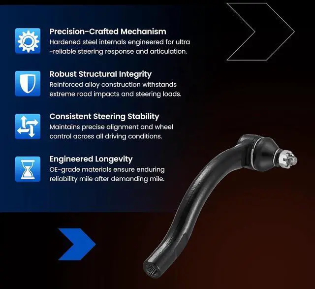 Alt view image 6 of 7 - 1PCS ES80288 Front Left Driver Side Outer Tie Rod End Compatible with Honda 2003-2007 Accord,Compatible with Acura 2004-2008 TSX,53560SDAA01