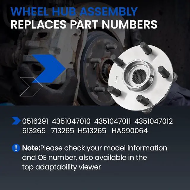 Alt view image 4 of 7 - 513265 Front Wheel Bearing Hub Assembly 5-Lug 2PCS for Toyota Prius | Compatible with Toyota Prius 2004-2009