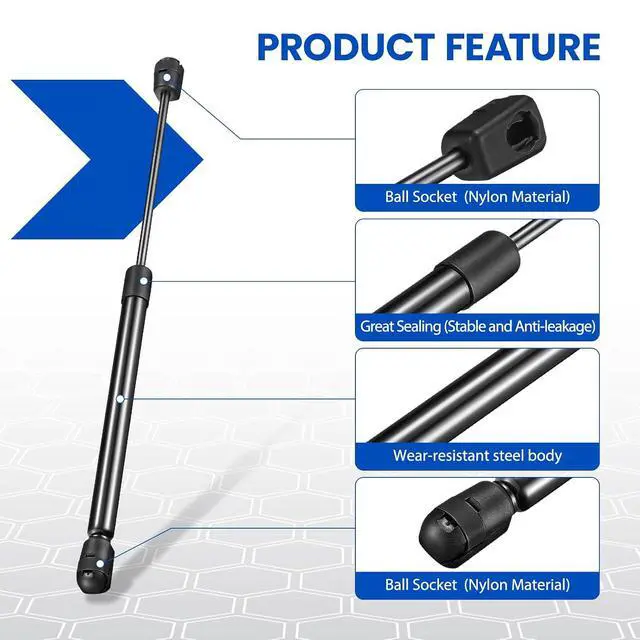 Alt view image 4 of 7 - SX140P15 14" Gas Strut Shock,15Lbs/67N Lift Support,14 inch Gas Spring Shocks Prop Lift for Camper Shell Window Truck Cap Canopy Rear Glass Topper Replacement, 2-Piece Set