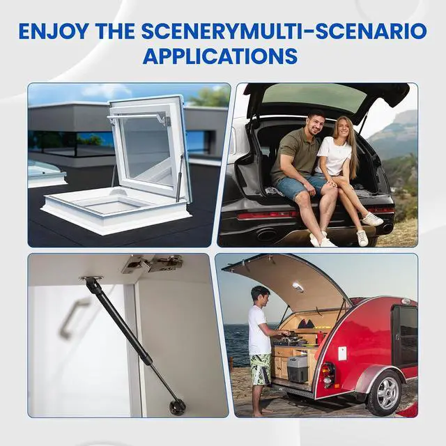 Alt view image 7 of 7 - C1610198 35" Gas Strut,60Lbs/267N Lift Support,Gas Spring for Heavy Duty Trap Door Truck Pickup Bed Tonneau Cover Camper Shell Topper Outside RV Kitchen Door RV Bed, 2-Piece Set (C16-10198)