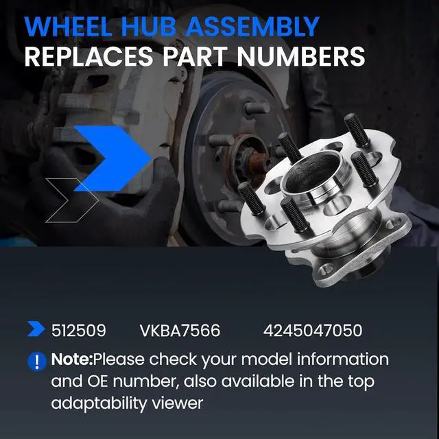 Alt view image 5 of 7 - 512509 Rear Wheel Bearing and Hub Assembly Compatible with Toyota Mirai 2016-2020, Compatible with Toyota Prius V 2012-2018 1.8L L4, 2 PCS