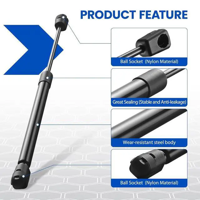 Alt view image 4 of 7 - 95966 13" Gas Strut,65Lbs/289N Lift Support,Gas Spring for Snugtop LEER are ATC Camper Shell Topper Rear Window, Hydraulic Lift Support Truck Toolbox Cap Canopy, 2-Piece Set (1015904)