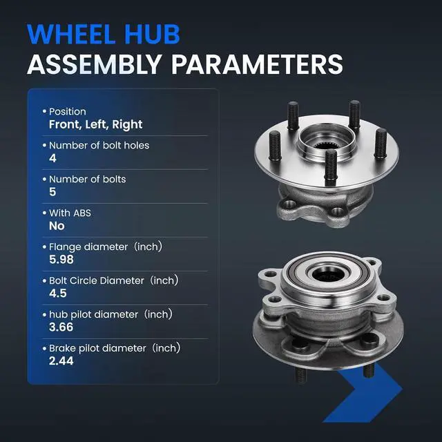 Alt view image 4 of 7 - 513448 Front Wheel Bearing and Hub Assembly Compatible with Lexus ES250 2021-2024 2.5L, Compatible with Toyota Camry RAV4 2019-2023 2.5L, for Venza 2021-2023 2.5L, 2 PCS