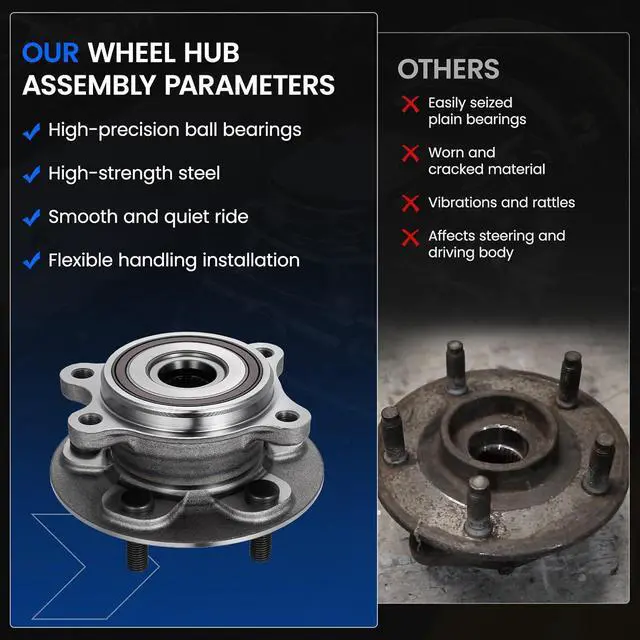 Alt view image 6 of 7 - 513448 Front Wheel Bearing and Hub Assembly Compatible with Lexus ES250 2021-2024 2.5L, Compatible with Toyota Camry RAV4 2019-2023 2.5L, for Venza 2021-2023 2.5L, 2 PCS
