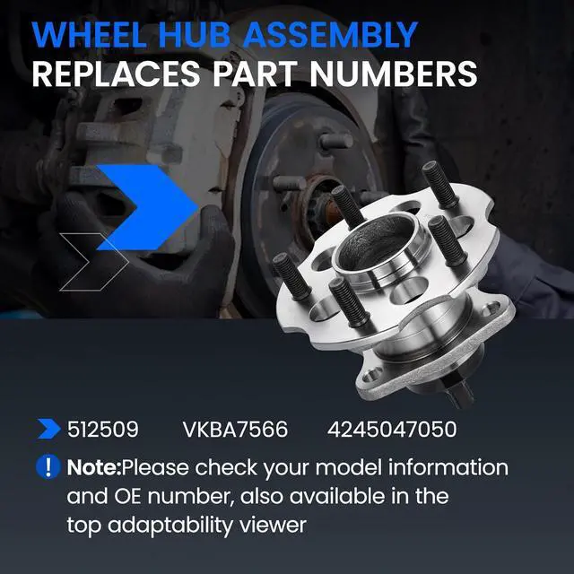Alt view image 5 of 7 - 512509 Rear Wheel Bearing and Hub Assembly Compatible with Toyota Mirai 2016-2020, Compatible with Toyota Prius V 2012-2018 1.8L L4, 1 PCS