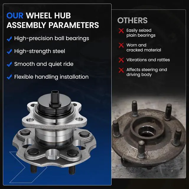 Alt view image 6 of 7 - 512509 Rear Wheel Bearing and Hub Assembly Compatible with Toyota Mirai 2016-2020, Compatible with Toyota Prius V 2012-2018 1.8L L4, 1 PCS
