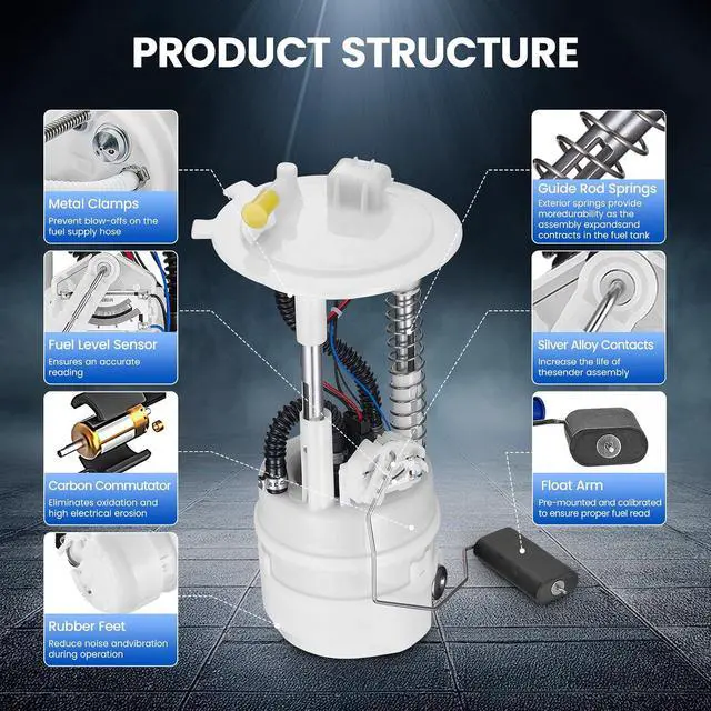 Alt view image 2 of 6 - E8856M Eletric Fuel Pump Assembly Compatible with Nissan Rogue 2008-2013 & Compatible with Rogue Select 2014-2015, L4 2.5L GAS, Replaces TU321 17040-JM10A