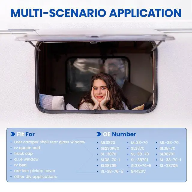 Alt view image 3 of 7 - ML3870 23" Gas Strut,80Lbs/356N Lift Support,Gas Spring for Tanning Bed Tonneau Cover Pickup Cab Shell Window Truck Bed Cover Basement Door and Other Heavy Duty Application, 2-Piece Set