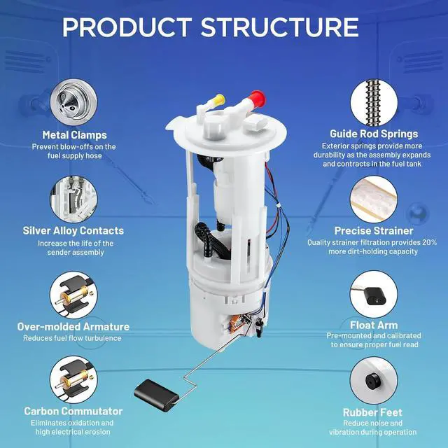 Alt view image 2 of 7 - E8743M Fuel Pump Module Assembly for Nissan Frontier 2005-2019 | for Pathfinder 2005-2012, for Xterra 2009-2015, Compatible with Suzuki Equator 2009-2012, 2.5L 4.0L, Replaces P76358M FG0886