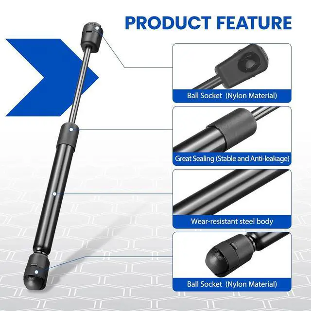 Alt view image 4 of 7 - 40231540 10" Gas Strut,35Lbs/156N Lift Support,Gas Spring for Camper Shell Topper Rear Window, Truck Pickup Cap Canopy Door, Cabinet Door, Outdoor Bench Lid Replacement 40231035, 2-Piece Set