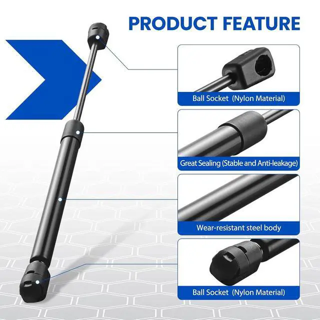 Alt view image 4 of 7 - C16-15091 13" Gas Strut,25Lbs/111N Lift Support,Gas Spring for Snugtop LEER are ATC Camper Shell Topper Rear Window, Hydraulic Lift Support Truck Toolbox Cap Canopy Replacement, 2-Piece Set