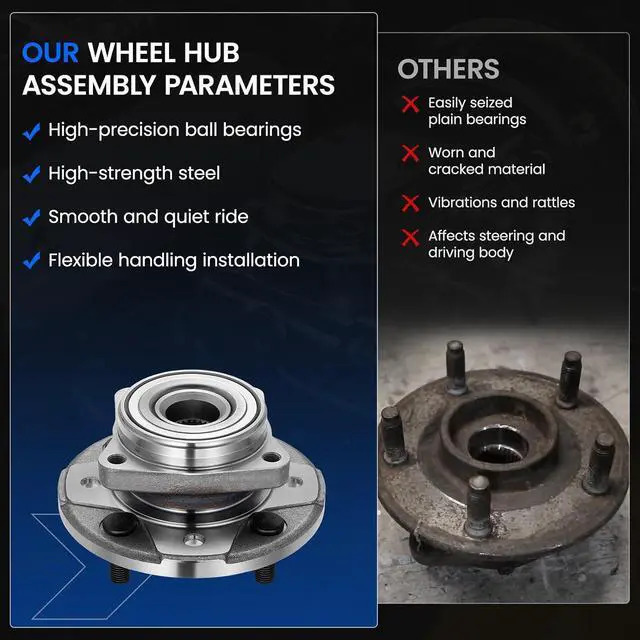 Alt view image 6 of 7 - 950-003 Front Wheel Bearing and Hub Assembly Compatible with Honda Accord 1990-1997 2.2L L4, Compatible with Acura CL 1997 2.2L L4, Gas, 1 PCS