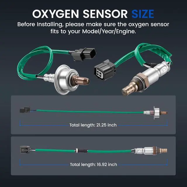 Alt view image 3 of 7 - Oxygen O2 Sensor 234-9091 Upstream & 234-4462 Downstream Compatible with Acura TSX 2009-2014,Compatible with Honda Accord 2008-2012, 2.4L L4 Direct Fit 36531-R40-A01, 2PCS