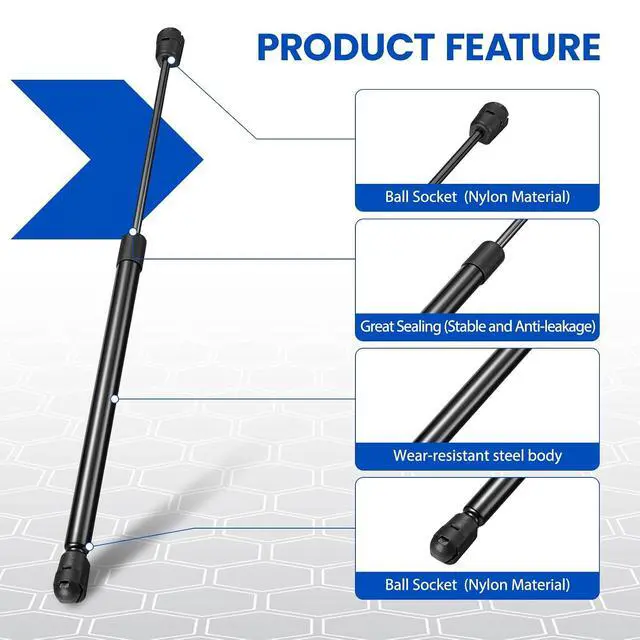 Alt view image 4 of 7 - C16-04270 17" Gas Strut 17 inch 45Lbs/200N Struts Shock Lift Support Gas Spring for Camper Shell, Truck Topper, Rear Window, Leer Truck Cap, Tailgate Assist, Hood and Hatch Lift, 2 Pcs