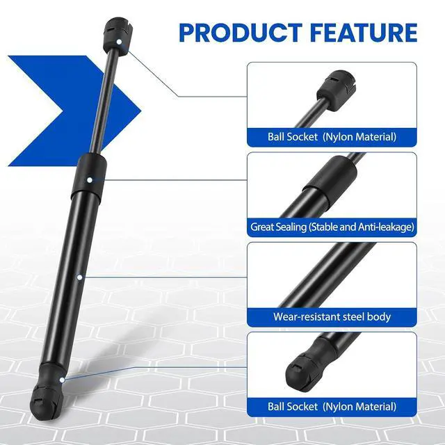 Alt view image 4 of 7 - C16-25563 12" Gas Strut - 12 Inch, 65Lbs/289N Struts Shock Lift Support Gas Spring for Camper Shell Side Window Pickup Truck Toolbox Cabinet Door, Boat Lid, Outdoor Bench Trash Bin, 2 Pcs