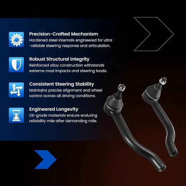 Alt view image 6 of 7 - 2PCS ES800357 ES800358 Front Outer Tie Rod Ends Kit Compatible with Nissan 2009-2018 Maxima, 2009-2012 Murano,2007-2015 Altima