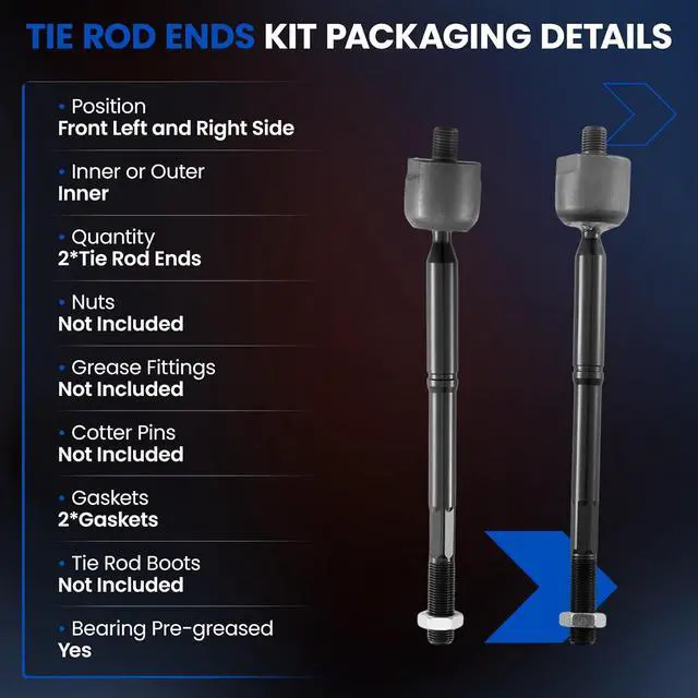Alt view image 3 of 7 - 2PCS EV800244 Front Inner Tie Rod Ends Kit Compatible with Lexus 2007-2011 GS300 GS350 GS430 GS450h GS460, 2010-2015 IS250 IS350, 2008-2014 is F