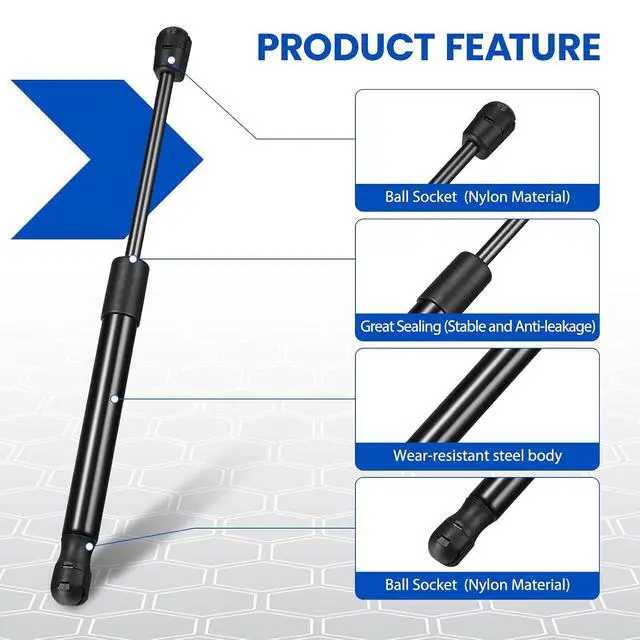 Alt view image 4 of 7 - C16-15056 12" Gas Strut 12inch 90Lbs/400N Struts Shock Lift Support Gas Spring for Pickup Truck Aluminum Toolbox are Leer Camper Topper Side Window RV Door Cabinet Lid Box Lid, 2pcs