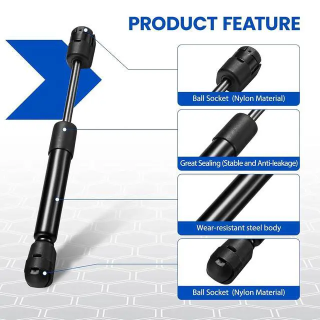Alt view image 4 of 7 - 4053 7.5" Gas Strut 7.5 inch 25Lbs/111N Struts Shock Lift Support Gas Spring for Truck Cap Window Leer Topper Camper Shell Tool Box Storage Boxes Chest, 2 Pcs Set