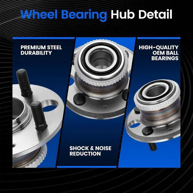 Alt view image 2 of 7 - 512034 Rear Wheel Bearing and Hub Assembly Compatible with Honda Civic 1992-1995 1.6L, Compatible with Acura Integra 1994-1997 1.8L, Gas, 2 PCS